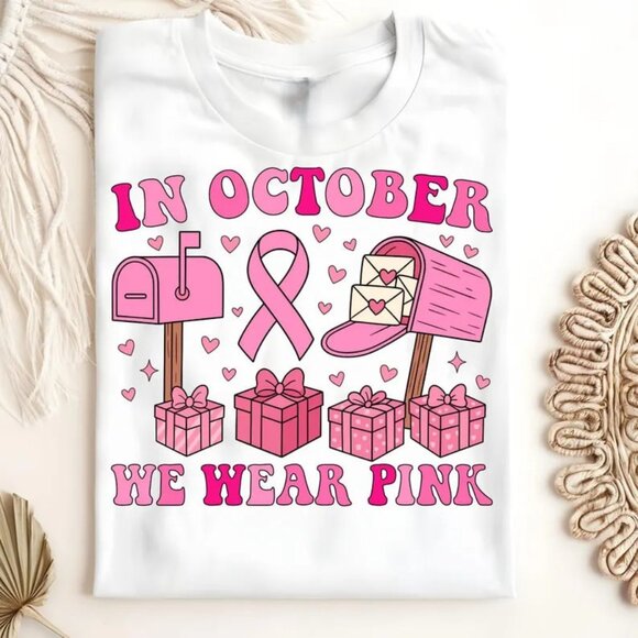 Breast Cancer Awareness Shirt, In October We Wear Pink Shirt - Picture 1 of 4